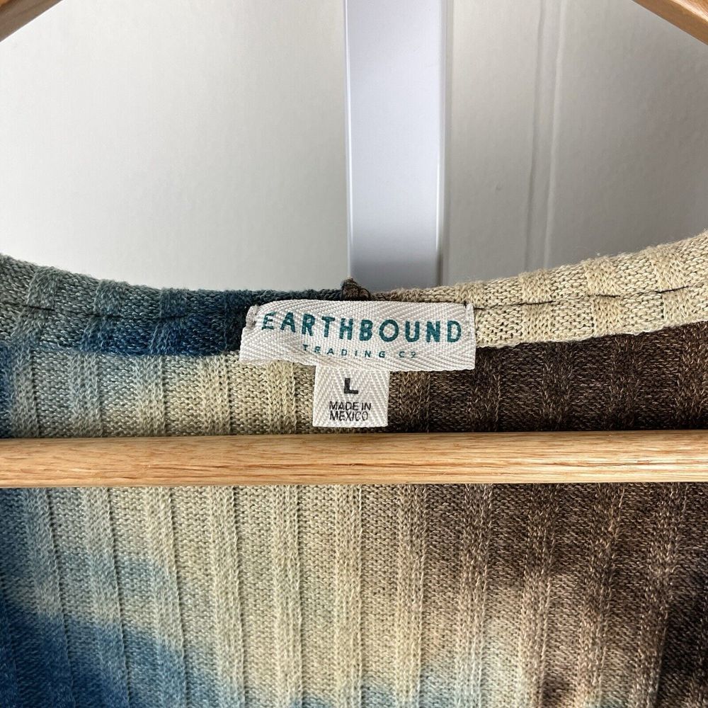 Earthbound‎ Trading Co Sweater Hoodie Womens Large Tie Dye Ribbed Bell Sleeve - Picture 6 of 6
